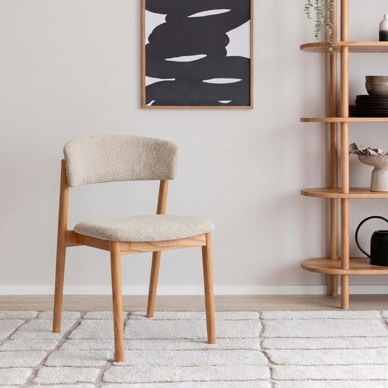 Lempi tuoli lakattu tammi/vaalea beige